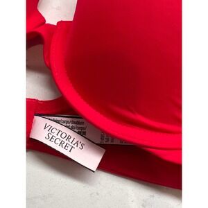 Victorias Secret Red T-Shirt Push-Up Full Coverage Underwire Bra 34B 366802-ACR